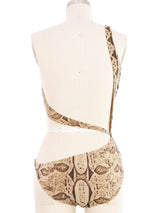 2000 Gucci Snakeskin Printed Swimsuit