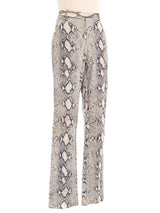 2000 Gucci Snake Printed Leather Trousers