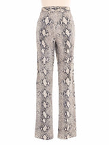 2000 Gucci Snake Printed Leather Trousers