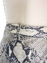 2000 Gucci Snake Printed Leather Trousers