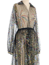1980 Halston Fireworks Sequin Net Coat Jacket arcadeshops.com