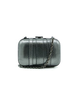 Gucci Gunmetal Snakeskin Box Clutch Accessory arcadeshops.com