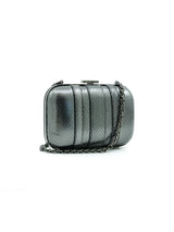 Gucci Gunmetal Snakeskin Box Clutch Accessory arcadeshops.com