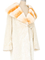 Bill Blass Faux Fur Shawl Collar Coat Outerwear arcadeshops.com
