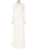 Crystal Accented Open Back Jersey Gown Dress arcadeshops.com