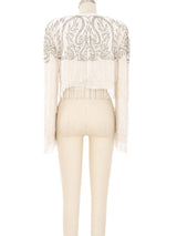Stephen Yearick Beaded Gown and Fringed Jacket Ensemble Dress arcadeshops.com
