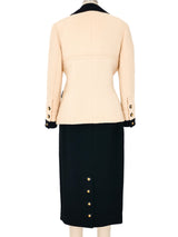 1993 Chanel Black and White Boucle Skirt Suit Suit arcadeshops.com