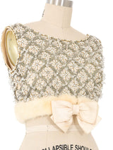1960s Mink Trimmed Beaded Top Top arcadeshops.com