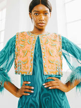 Galanos Bead Embellished Vest Jacket arcadeshops.com