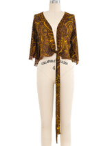 Jean Paul Gaultier Soliel Tribal Print Mesh Wrap Top