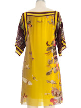 Jean Paul Gaultier Butterfly Printed Mesh Mini Dress