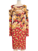 Jean Paul Gaultier Soleil Floral Cold Shoulder Dress