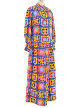1970s Valentino Crochet Printed Skirt Ensemble Suit arcadeshops.com