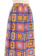 1970s Valentino Crochet Printed Skirt Ensemble Suit arcadeshops.com