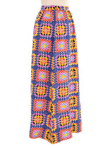 1970s Valentino Crochet Printed Skirt Ensemble Suit arcadeshops.com