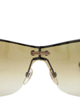 Gucci Chain Accented Wraparound Sunglasses