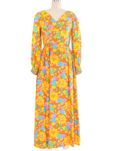 Malcolm Starr Embellished Cuff Floral Maxi Dress Dress arcadeshops.com