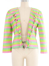 Oscar de la Renta Ribbon Striped Jacket Jacket arcadeshops.com