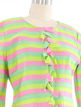Oscar de la Renta Ribbon Striped Jacket Jacket arcadeshops.com