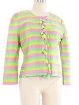 Oscar de la Renta Ribbon Striped Jacket Jacket arcadeshops.com