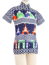 Lanvin Landmark Printed Short Sleeve Top Top arcadeshops.com