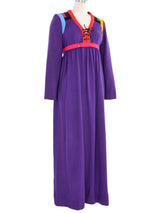 1970s Colorblock Jersey Lace Front Dress Dress arcadeshops.com