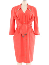 Thierry Mugler Chrome Hardware Coral Dress Suit arcadeshops.com