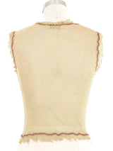 1998 Prada Gold Mesh Topstitch Tank Top arcadeshops.com