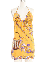 1960s Emilio Pucci Yellow Silk Halter Babydoll Dress Dress arcadeshops.com