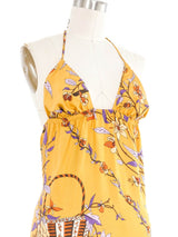 1960s Emilio Pucci Yellow Silk Halter Babydoll Dress Dress arcadeshops.com