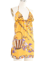1960s Emilio Pucci Yellow Silk Halter Babydoll Dress Dress arcadeshops.com