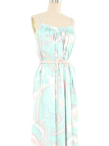 Mary McFadden Watercolor Satin Lounge Dress Dress arcadeshops.com