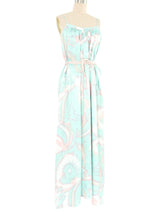 Mary McFadden Watercolor Satin Lounge Dress Dress arcadeshops.com