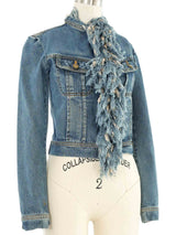 Plein Sud Fringed Denim Jacket Jacket arcadeshops.com