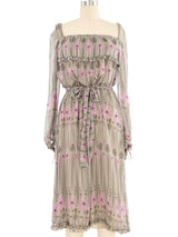 Miu Miu Floral Silk Dress Dress arcadeshops.com