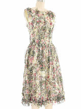 Oscar de la Renta Floral Ruffle Dress Dress arcadeshops.com