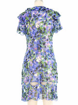 Roberto Cavalli Silk Cut Out Floral Mini Dress Dress arcadeshops.com