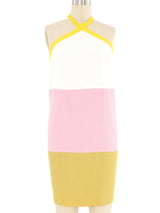 Jean Varon Colorblock Panel Halter Dress Dress arcadeshops.com