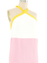 Jean Varon Colorblock Panel Halter Dress Dress arcadeshops.com
