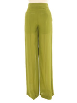 Chloe Green Silk Trousers Bottom arcadeshops.com