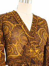 Jean Paul Gaultier Soleil Tribal Print Mesh Wrap Top Top arcadeshops.com