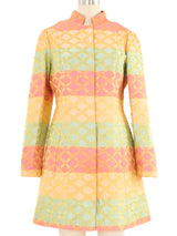 1960s Striped Brocade Coat Dress Dress arcadeshops.com