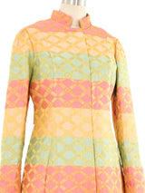 1960s Striped Brocade Coat Dress Dress arcadeshops.com
