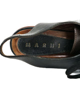 Marni Leather Slingback Wedge, 40