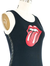 Chrome Hearts Rolling Stones Leather Patch Tank Top arcadeshops.com