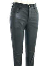 Gucci Embroidered Leather Skinny Trousers