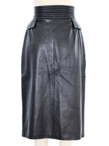 Ungaro High Waist Leather Skirt