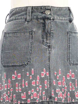Chanel Distressed Denim Mini Skirt Bottom arcadeshops.com