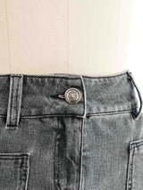 Chanel Distressed Denim Mini Skirt Bottom arcadeshops.com