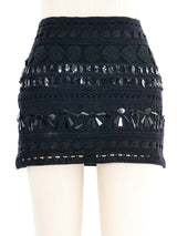 Prada Embellished Black Crochet Mini Skirt Bottom arcadeshops.com
